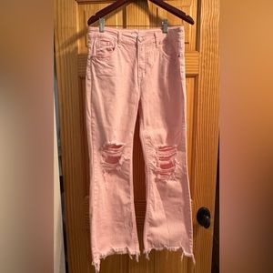 Risen jeans. Size 7 with distressing